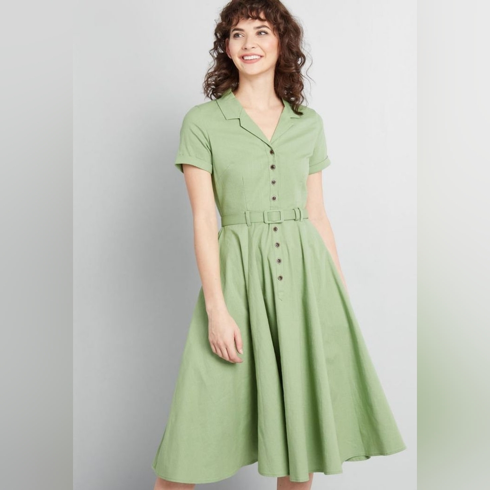 Modcloth X Collectif Caterina/Cherished Era Green Dress